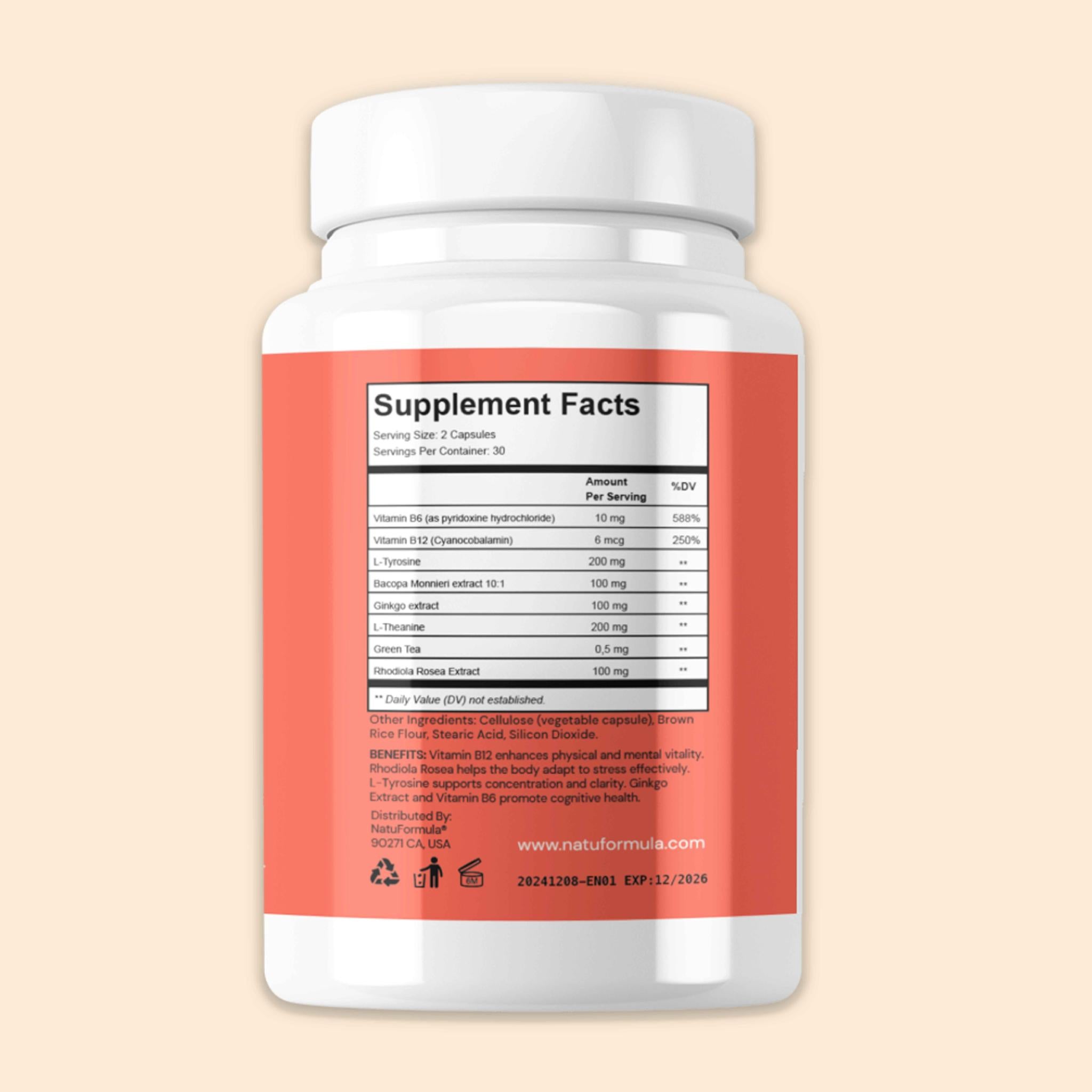 NatuFormula™ Energy - Boost Energy & Focus | 100% Organic Supplement