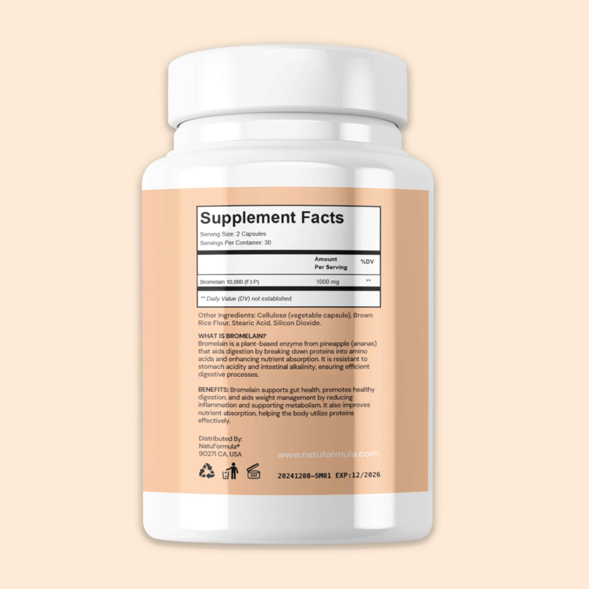 NatuFormula™ Slim -Boost Weight Management & Digestion | 100% Organic Bromelain